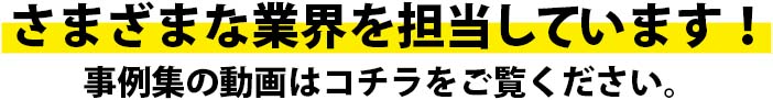 さまざまな業界を担当しています！事例集の動画はコチラをご覧ください。